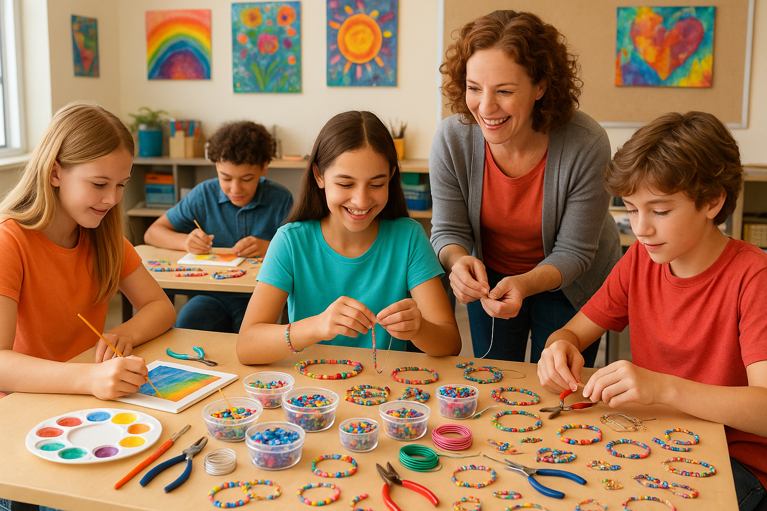 for art and jewelry making workshop for middle school kids