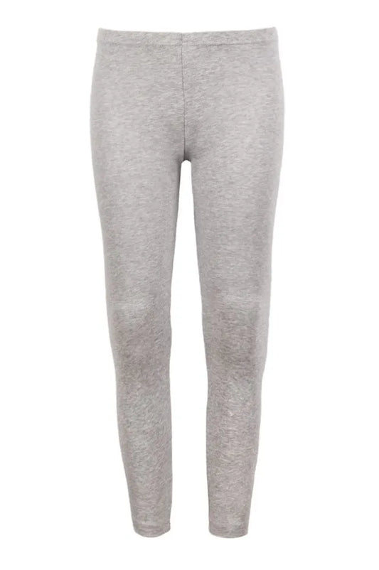Sofra Girls Cotton Leggings In Heather Grey
